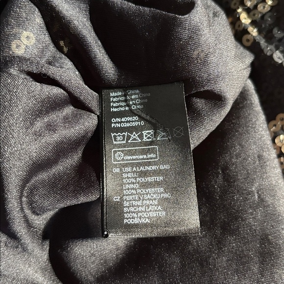 H&M Sequined Black and Gold Midi Dress Women’s Size Small Party Cocktail holiday - Picture 4 of 8